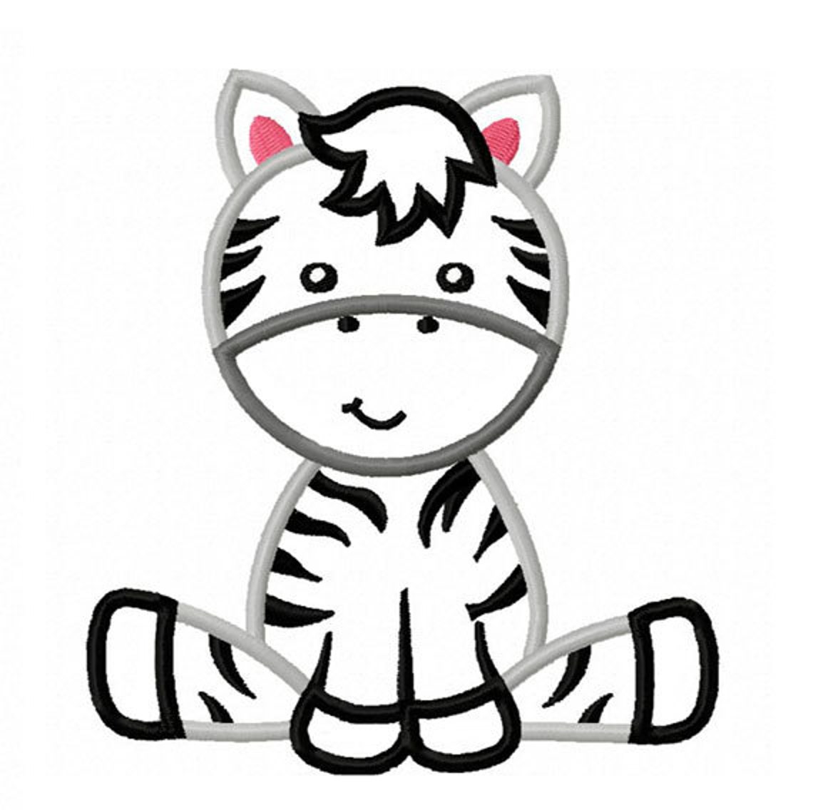 Baby Zebra Applique Machine Embroidery Design NO0186 Etsy