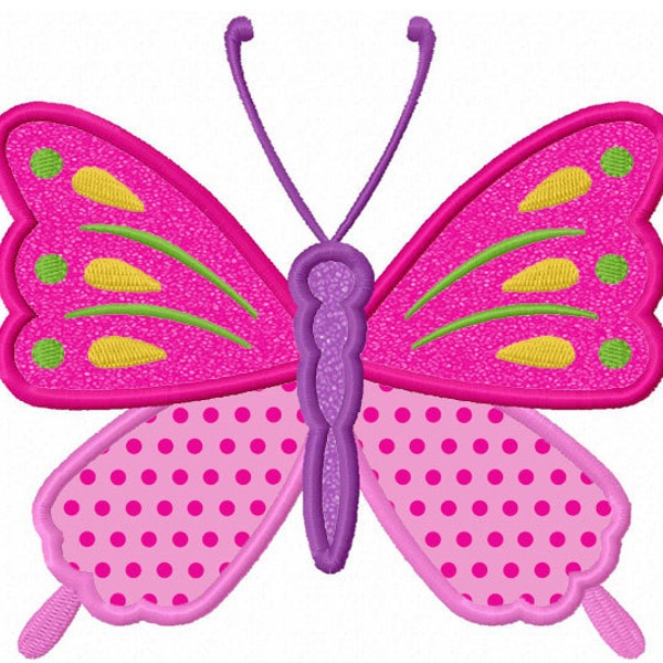 Spring Butterfly Applique Machine Embroidery Design NO:0024
