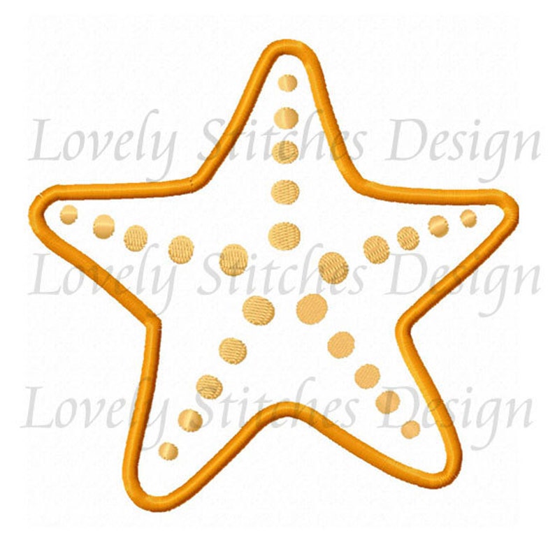 Summer Starfish Applique Machine Embroidery Design NO0552 Etsy