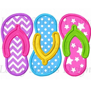 Flip Flop Applique,Summer Embroidery Design,Machine Embroidery Design NO:0549