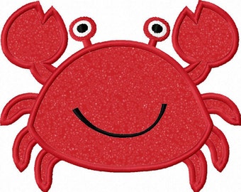 Crab Applique Embroidery Design, Cute Sea Animal Embroidery File,Beach Summer Applique Embroidery,Coastal Nautical Embroidery File