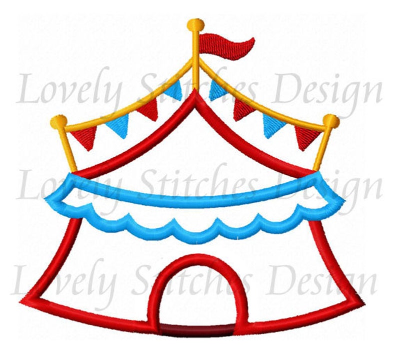 Circus Tent Applique Machine Embroidery Design NO0587 Etsy