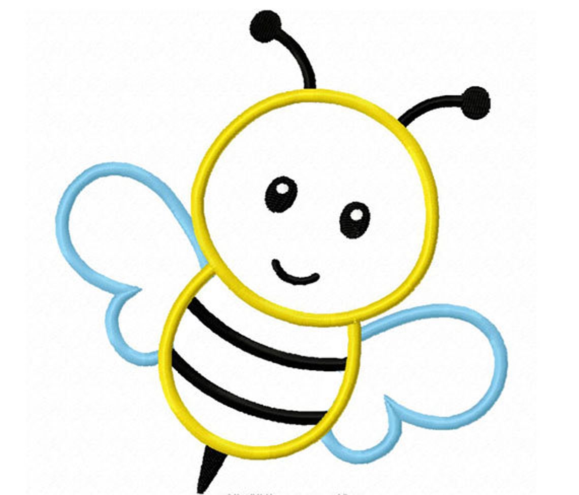 Bee Applique Machine Embroidery Design NO0026 Etsy