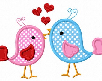 Valentine's day Birds Applique Machine Embroidery Deisgn NO:0010