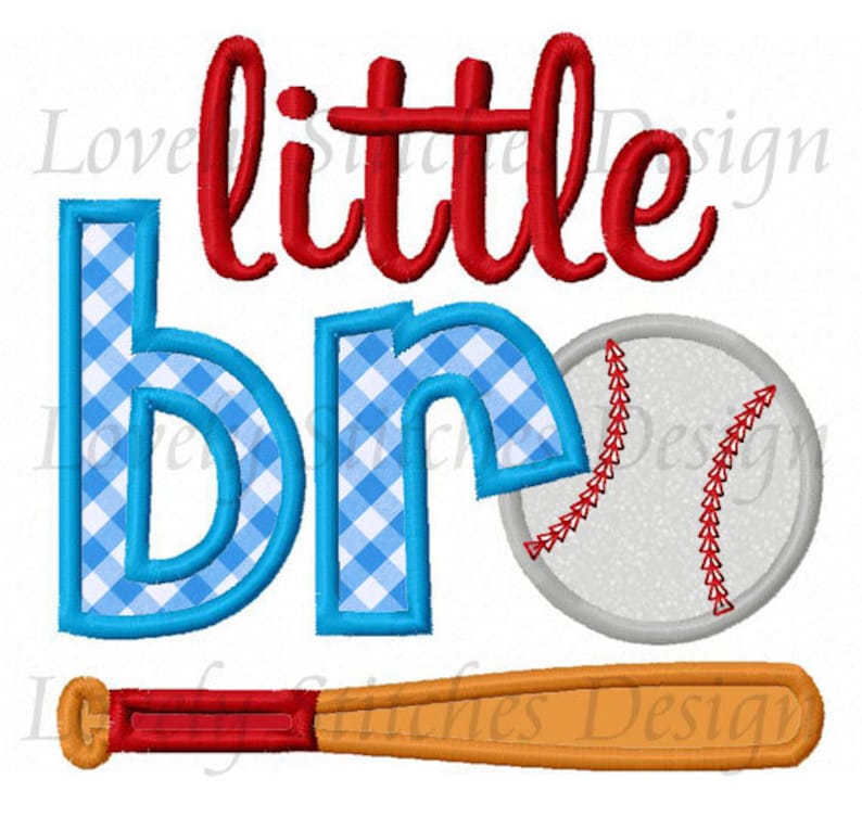 Little Brother Baseball Applique Machine Embroidery Design Etsy