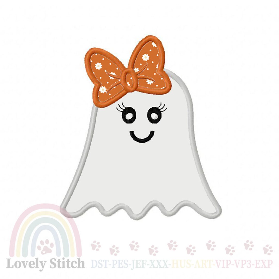 Halloween Embroidery Design,ghost Applique Embroidery File,cute Ghost Embroidery,machine