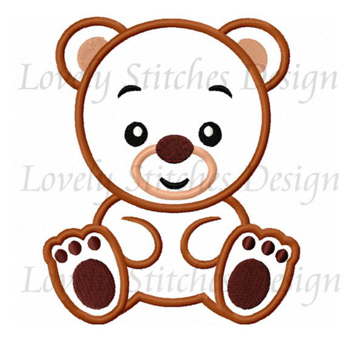 Baby Bear Applique Machine Embroidery Design NO0510 Etsy