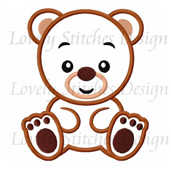 Baby Bear Applique Machine Embroidery Design NO:0510 - Etsy