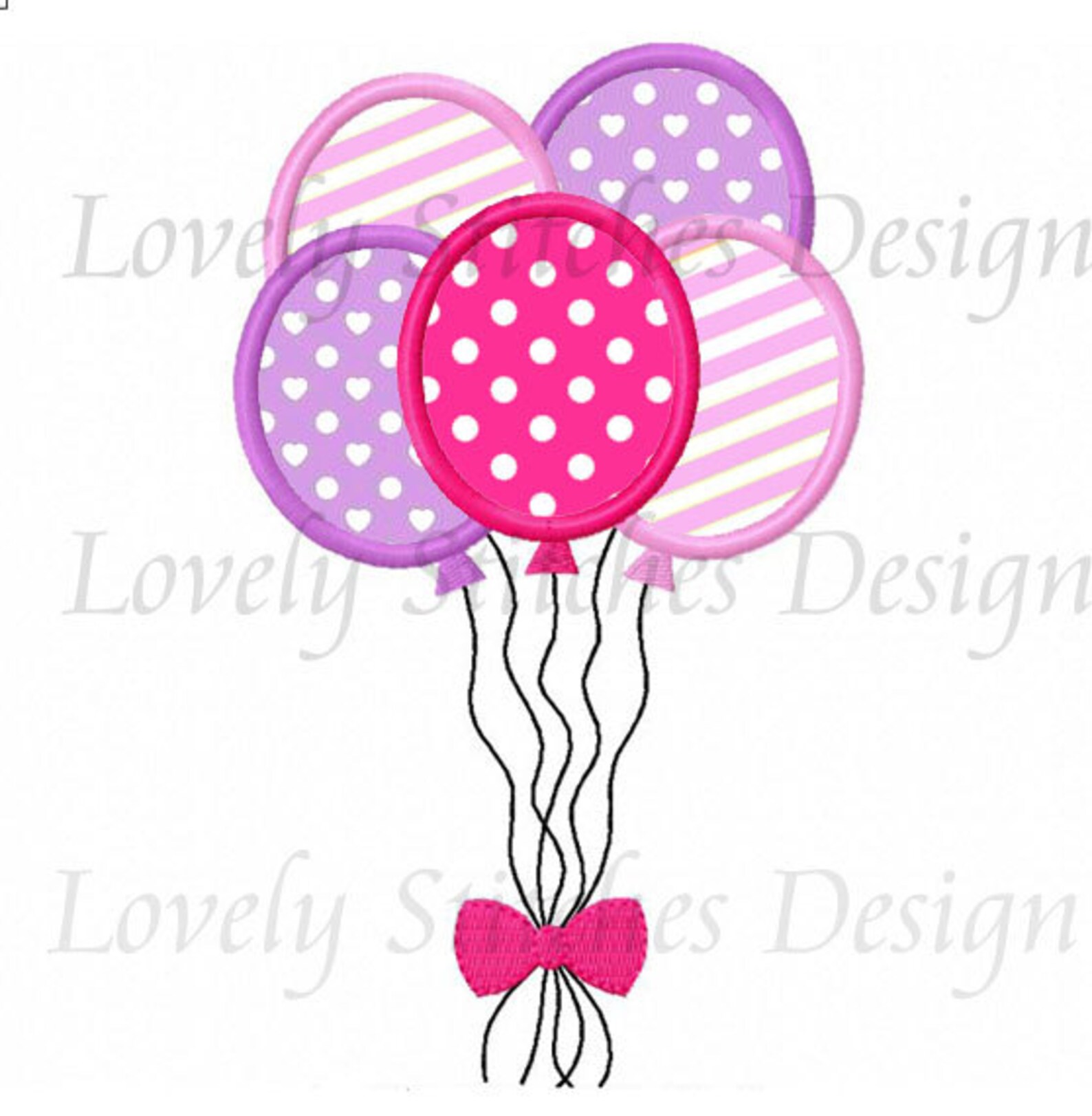 Balloon Applique Machine Embroidery Design NO0514 Etsy