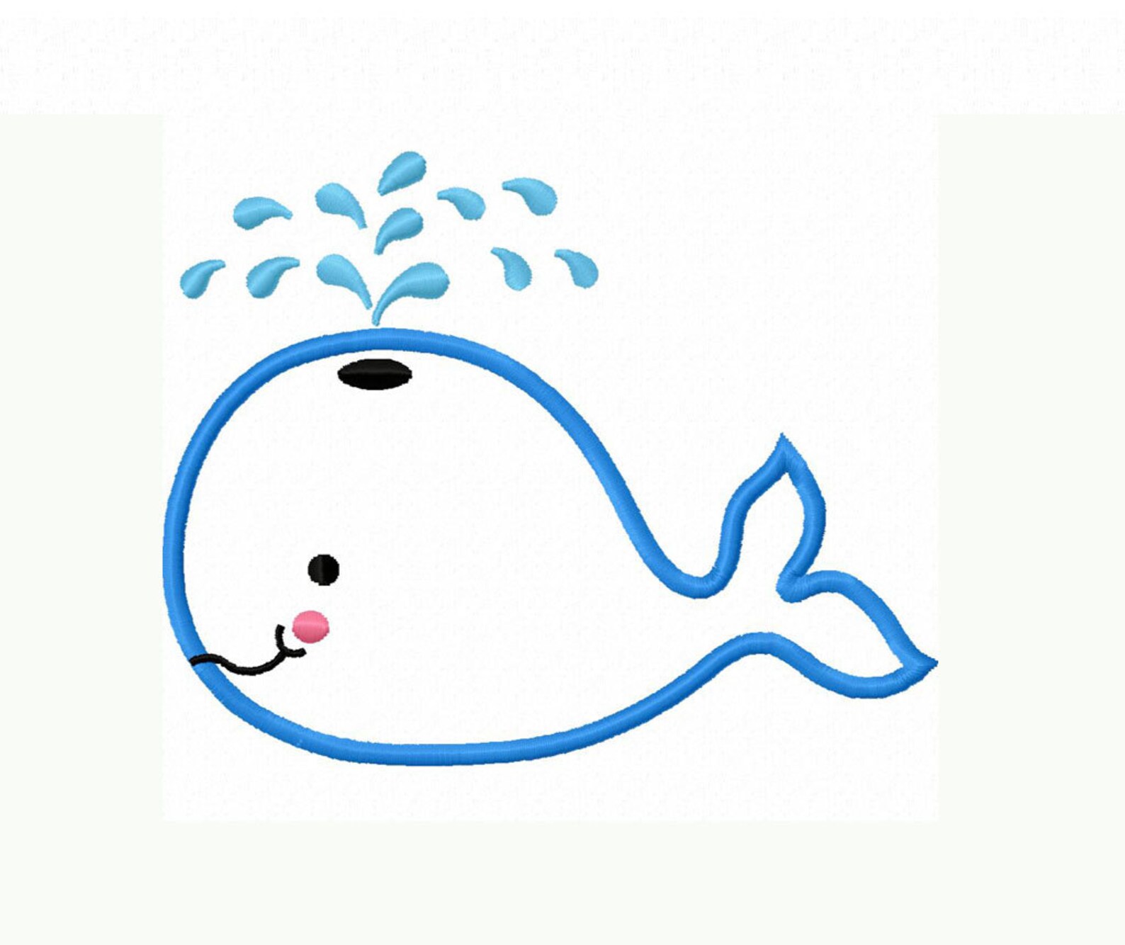 Whale Applique Machine Embroidery Design NO0033 Etsy