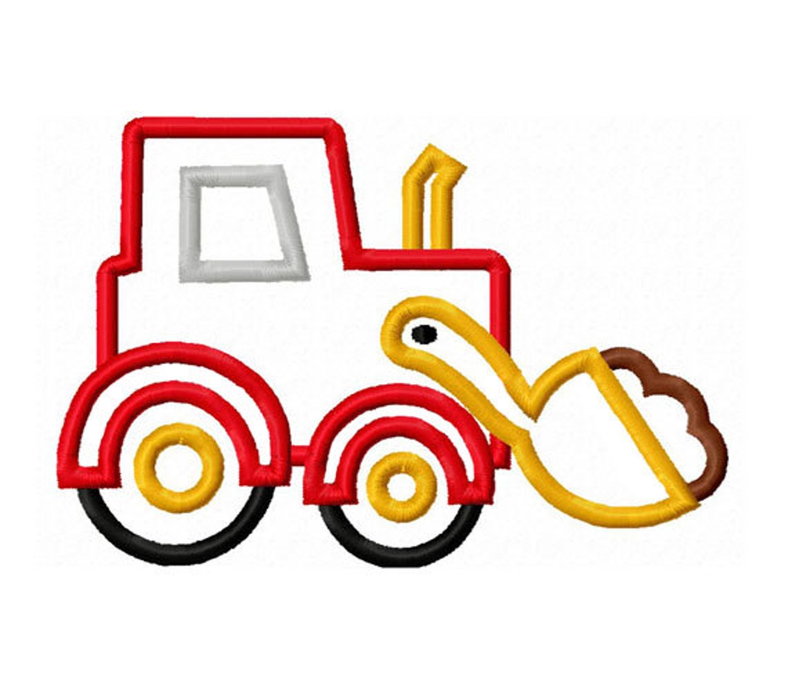 Bulldozer Applique Machine Embroidery Design NO0168 Etsy