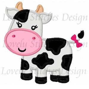 Girl Cow Applique Machine Embroidery Design NO:0507