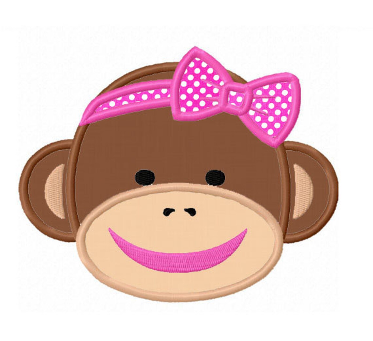 Girl Sock Monkey Applique Machine Embroidery Design NO0160 Etsy