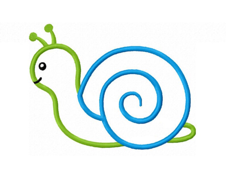 Snail Applique Machine Embroidery Design NO0152 Etsy