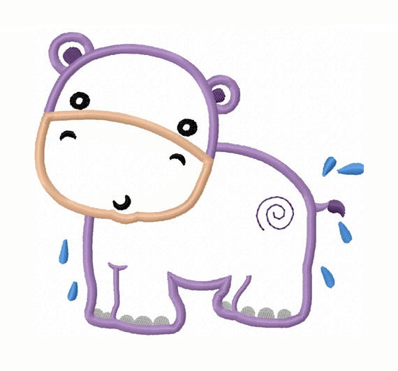 30+ Cute Cartoon Hippo Quick Stitch Embroidery