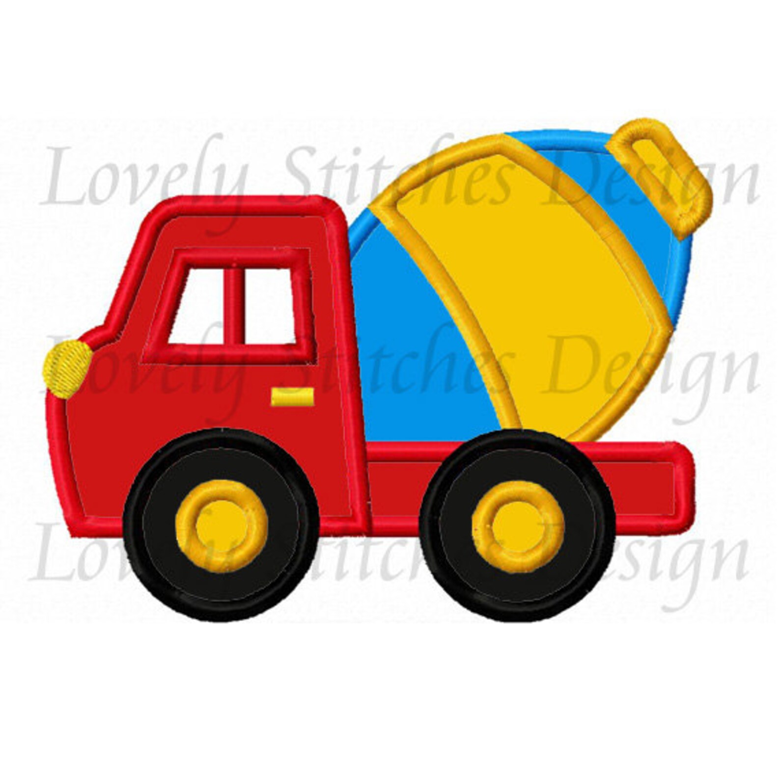 Mixer truck applique machine embroidery design no0339  etsy