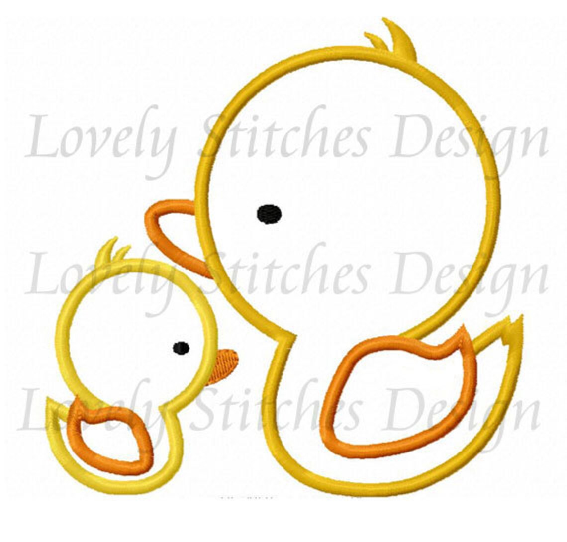 Two Ducks Applique Machine Embroidery Design NO0327 Etsy