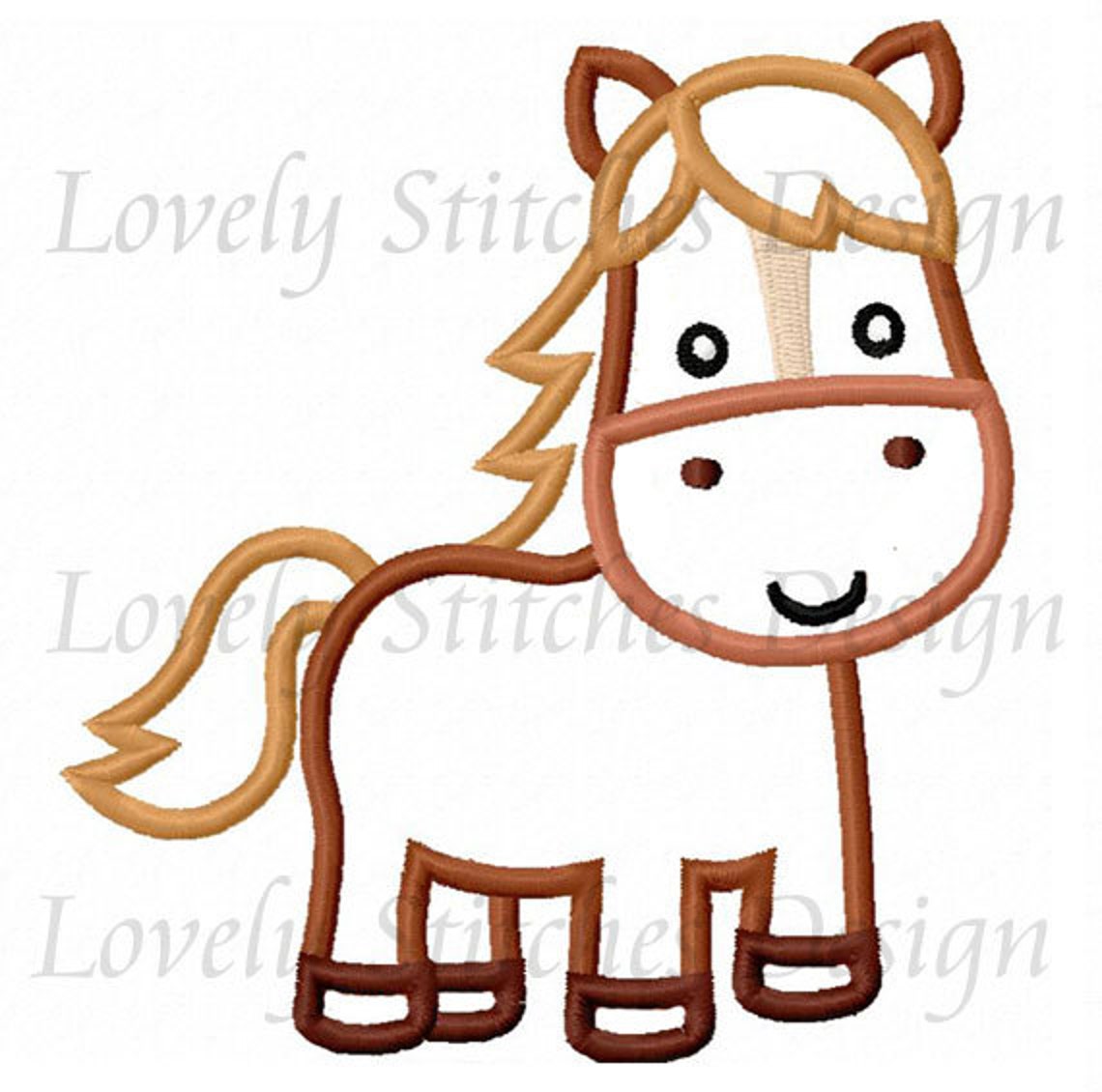 Horse Embroidery Applique Machine Design NO0283 Etsy