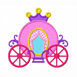 princess Carriage Applique Machine Embroidery Design NO:0090