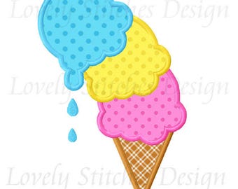 Ice Cream Applique Machine Embroidery Design NO:0615