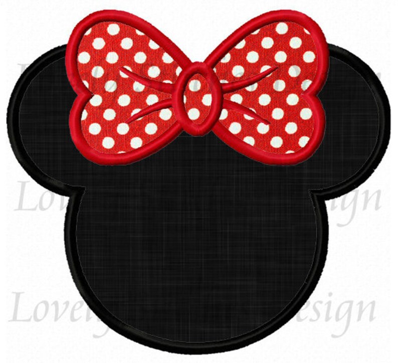 Minnie Mouse Head Applique Machine Embroidery Design NO0291 Etsy
