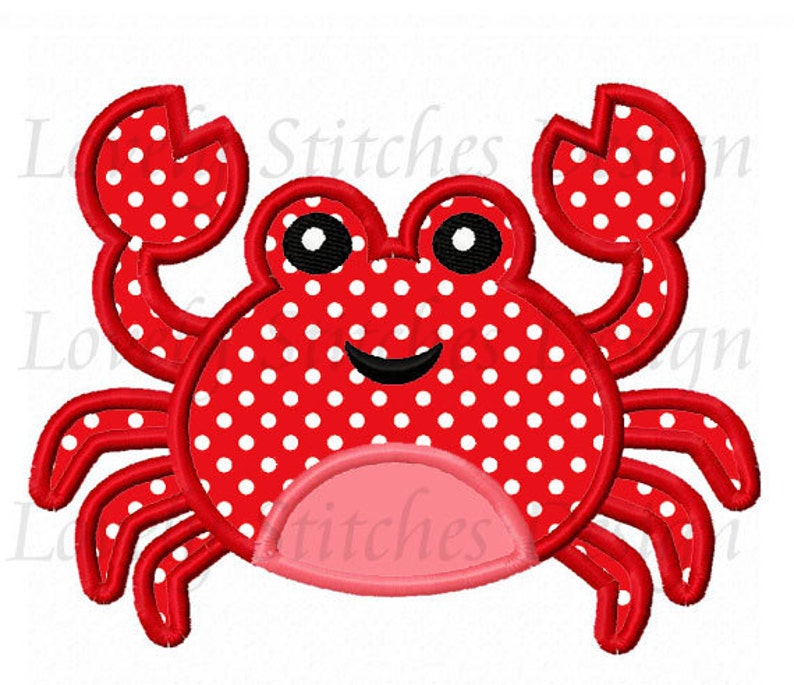 Cute animal crab applique machine embroidery design no0545  etsy Cute animal crab applique machine embroidery design no0545  etsy