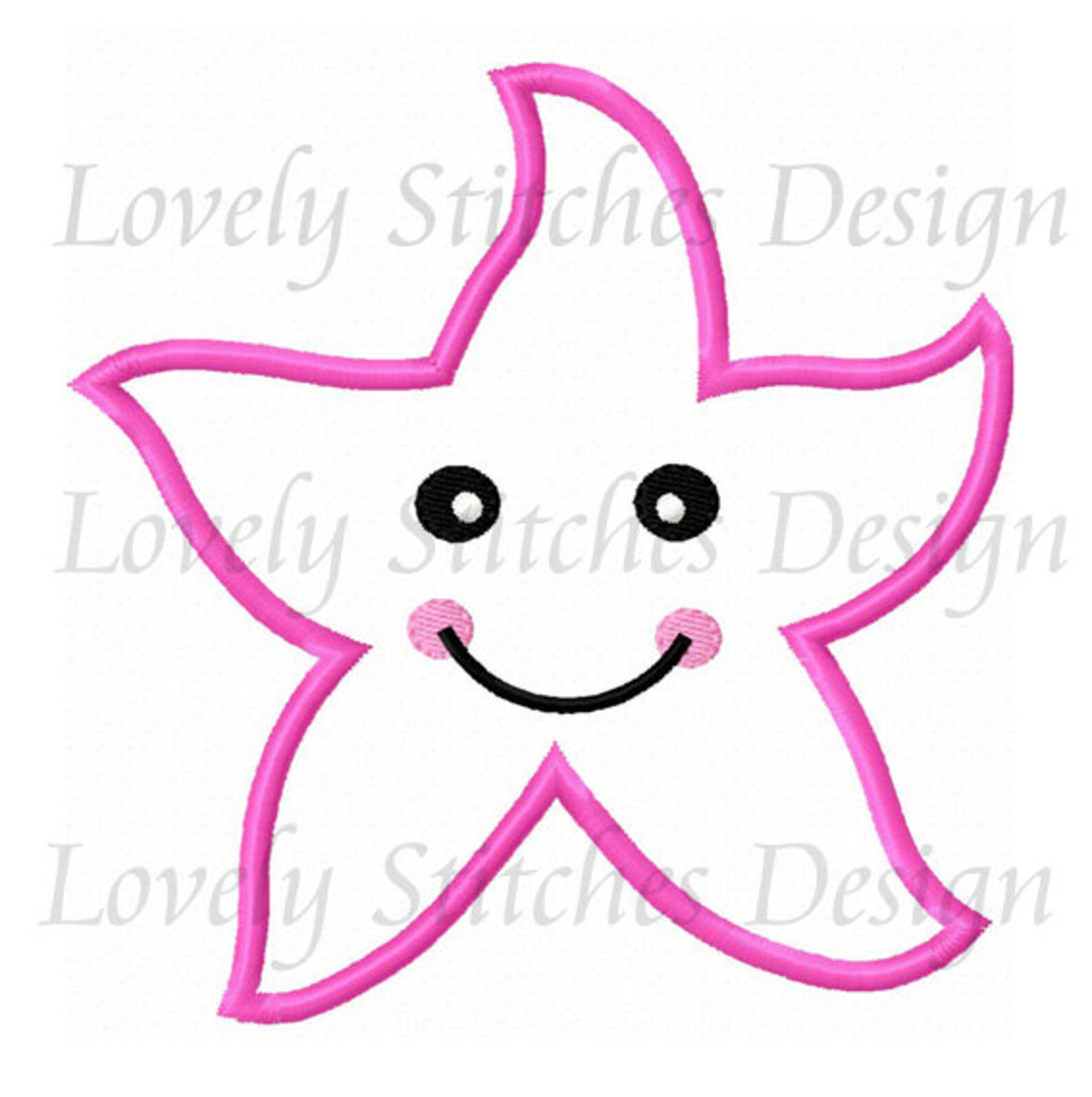 Starfish Applique Machine Embroidery Design NO0334 Etsy