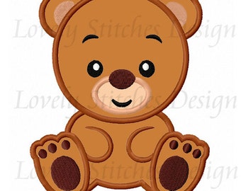 Baby Bear Applique Machine Embroidery Design NO:0510