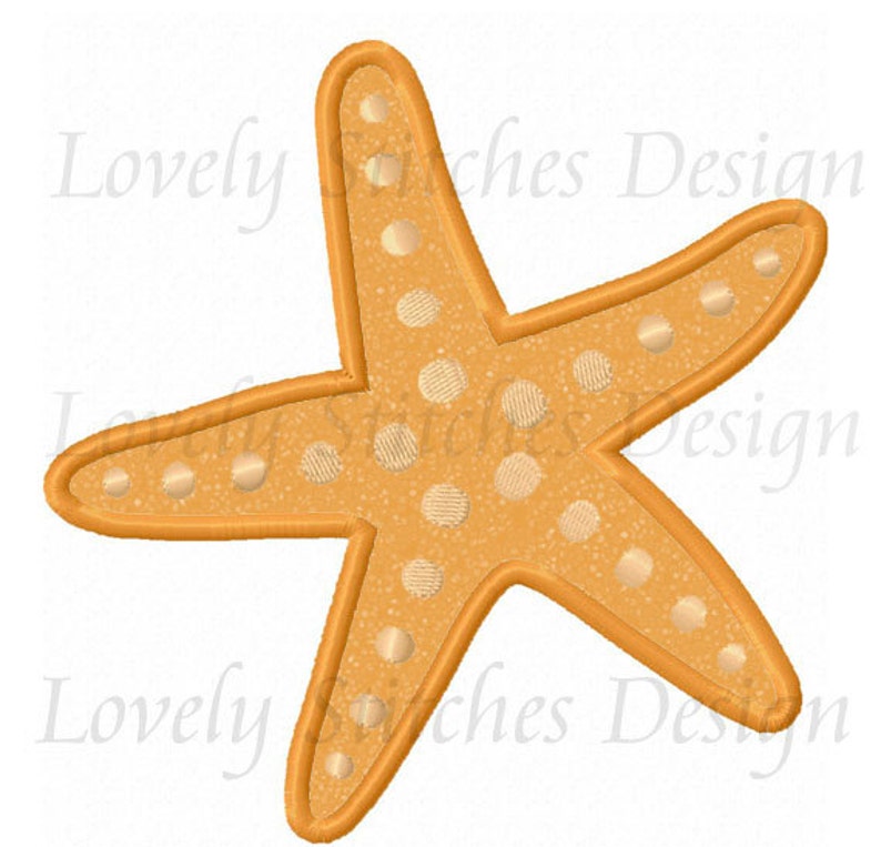 Summer Starfish Applique Machine Embroidery Design NO0551 Etsy