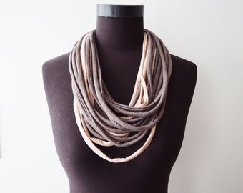 Powder pink brown necklace neck ornament infinity scarf round scarf coffee cappucino pastel pink brown elegant rose quartz cinnamon slate