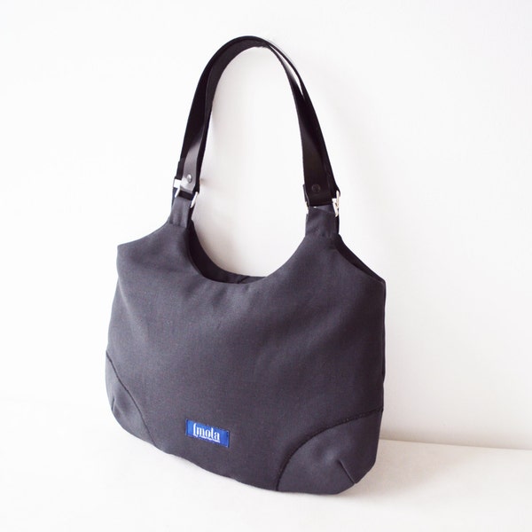 Dunkelgrauer Tasche einfacher minimalistisch mittlerer Geldbeutelhandtaschen-Schulterbeutel-grauer lederner schwarzer eleganter täglicher