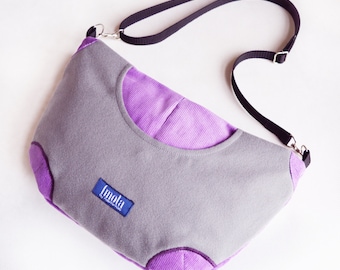 Purple gray purse crossbody bag concealed carry purse messenger bag canvas bag shoulder bag hobo bag grey plum purse corduroy purse bag OOAK