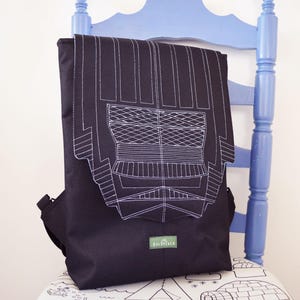 Backpack unisex waterproof water resistant cordura black hipster backpack rucksack cycling bag everyday large backpack Zurichtoren geometric