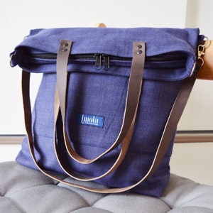 Grand sac fourre-tout en toile à rabat