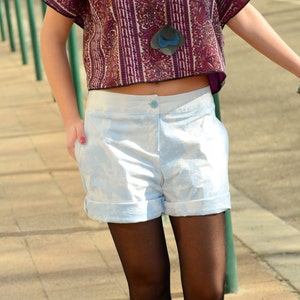 Marble bermuda short bleached blue white SALE!