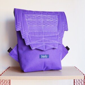Sac à dos violet hipster sac à dos sac de cyclisme imperméable petit mini sac à dos Zurichtoren géométrique simple sac à dos prune très péri