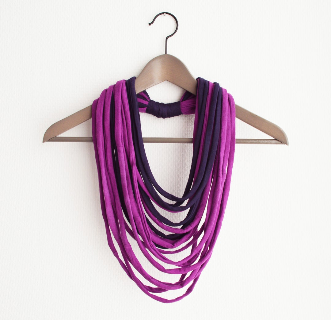 Purple Necklace Neck Ornament Loop Scarf Infinity Scarf Round Etsy
