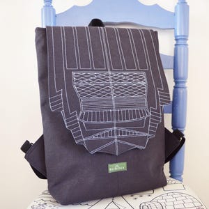 Backpack unisex waterproof water resistant cordura grey hipster backpack rucksack cycling bag everyday large backpack Zurichtoren geometric