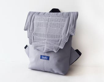 Sac à dos gris gris sac à dos sac à dos sac à dos tous les jours petit sac à dos Zurichtoren géométrique simple sac à dos minimaliste
