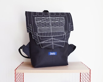 zaino nero hipster zaino zaino zaino zaino da ciclismo borsa da ciclismo impermeabile piccolo zaino mini zaino geometrico minimalista borsa acqua resistente all'acqua