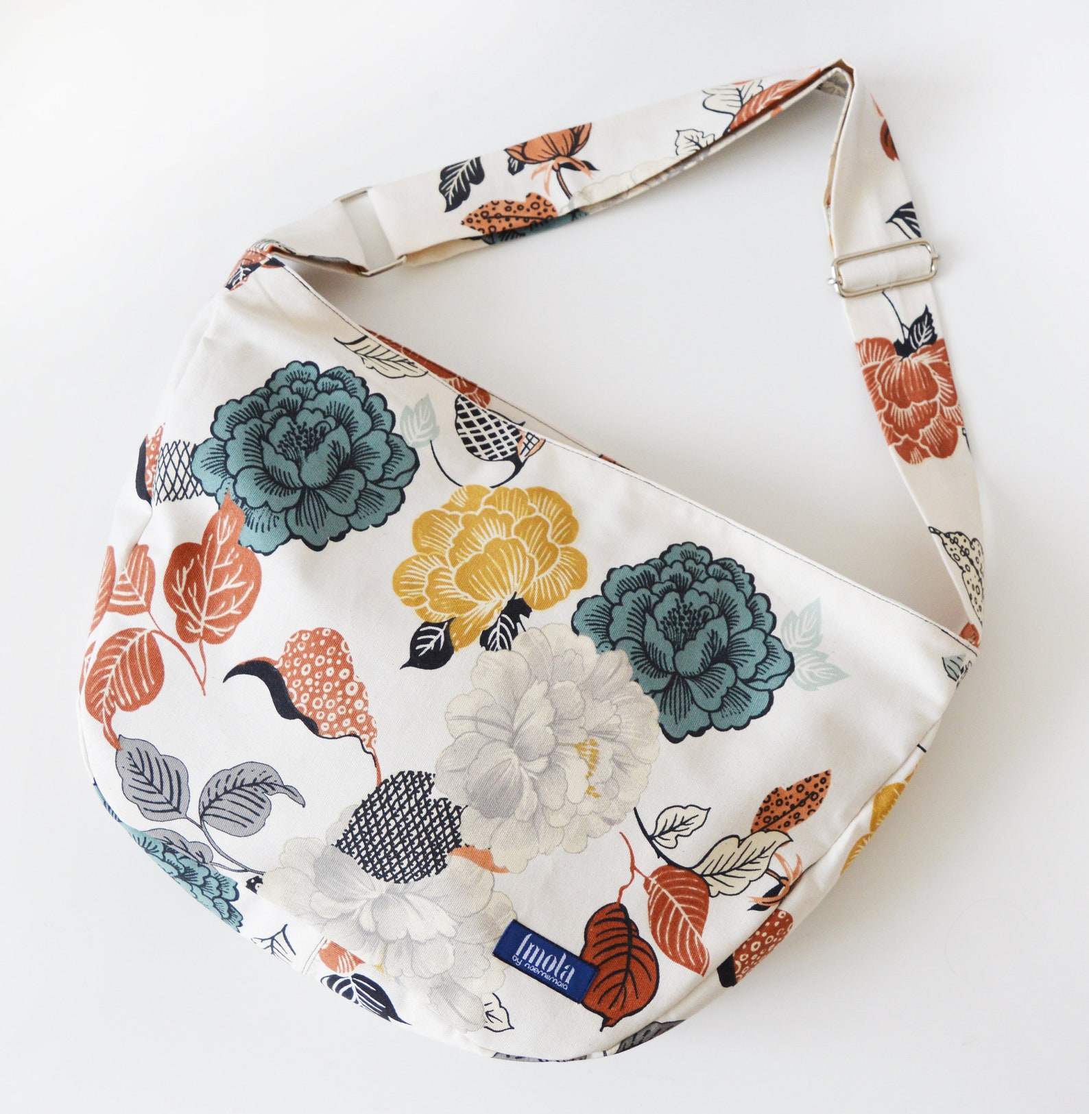 Bike Crossbody Bag Bike Messenger Bag Beige Floral Japanese Etsy