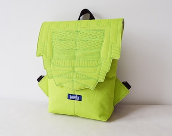 Backpack neon green hipster backpack rucksack cycling bag waterproof small mini backpack Zurichtoren geometric simple minimal vibrant neon