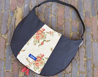 Brocade purse simple expandable large purse handbag shoulder bag canvas bag country cottage chic western style elegant everyday purse OOAK