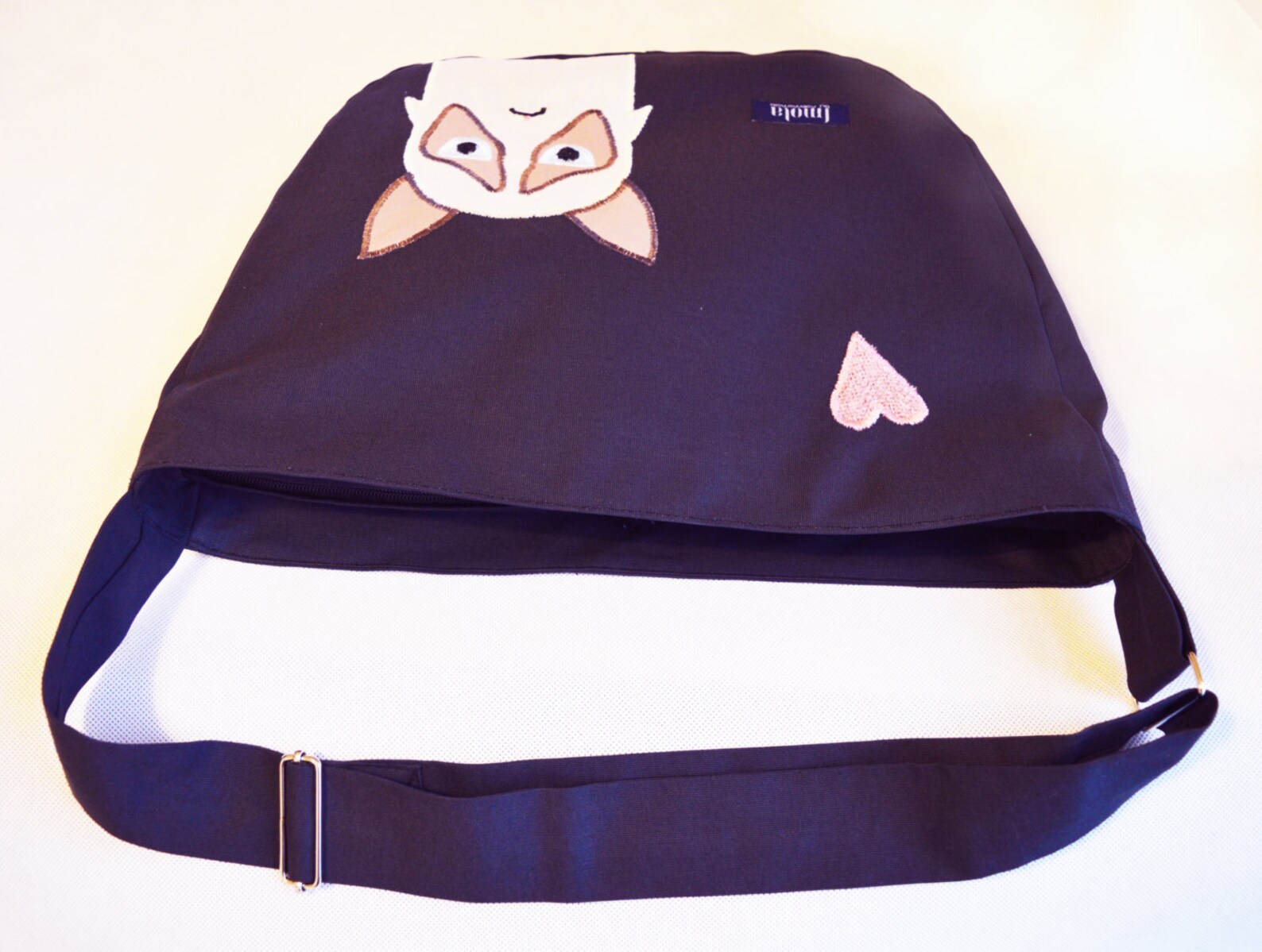 Bike Crossbody Bag Messenger Bag With Applique Grumpy Cat Etsy