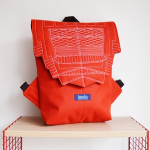 Sac à dos orange hipster sac à dos sac de cyclisme imperméable petit mini sac à dos Zurichtoren géométrique simple minimaliste sac à dos brique
