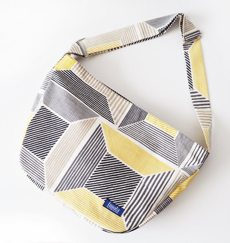 Bike Crossbody Bag Bike Messenger Bag Geometric Stripes Black Etsy