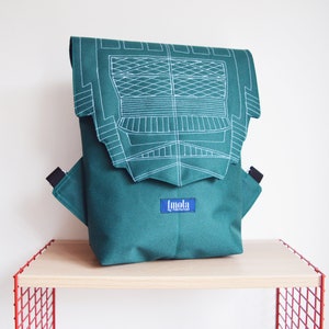 Mochila verde, mochila hipster, mochila para ciclismo, mochila pequeña para uso diario, mochila Zurichtoren geométrica, mochila minimalista, bolso esmeralda