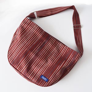 Bike crossbody bag bike messenger bag striped brick red brown cycling bag cottage chic shabby minimalist simple casual 1.1 BASIC COLLECTION
