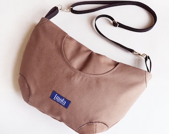 Brown purse crossbody bag concealed carry purse messenger bag canvas bag shoulder bag hobo bag simple minimal purse minimalist zen chocolate