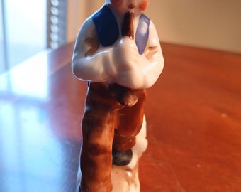 Occupied Japan Shepherd Boy Playing a Flute Figurine